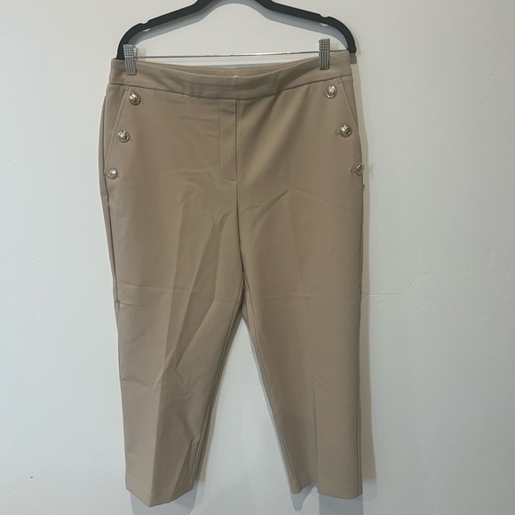 Rachel Zoe Plus Size Elegant Tan Women's Cropped Pants Size 14 Modern Career - Picture 1 of 6